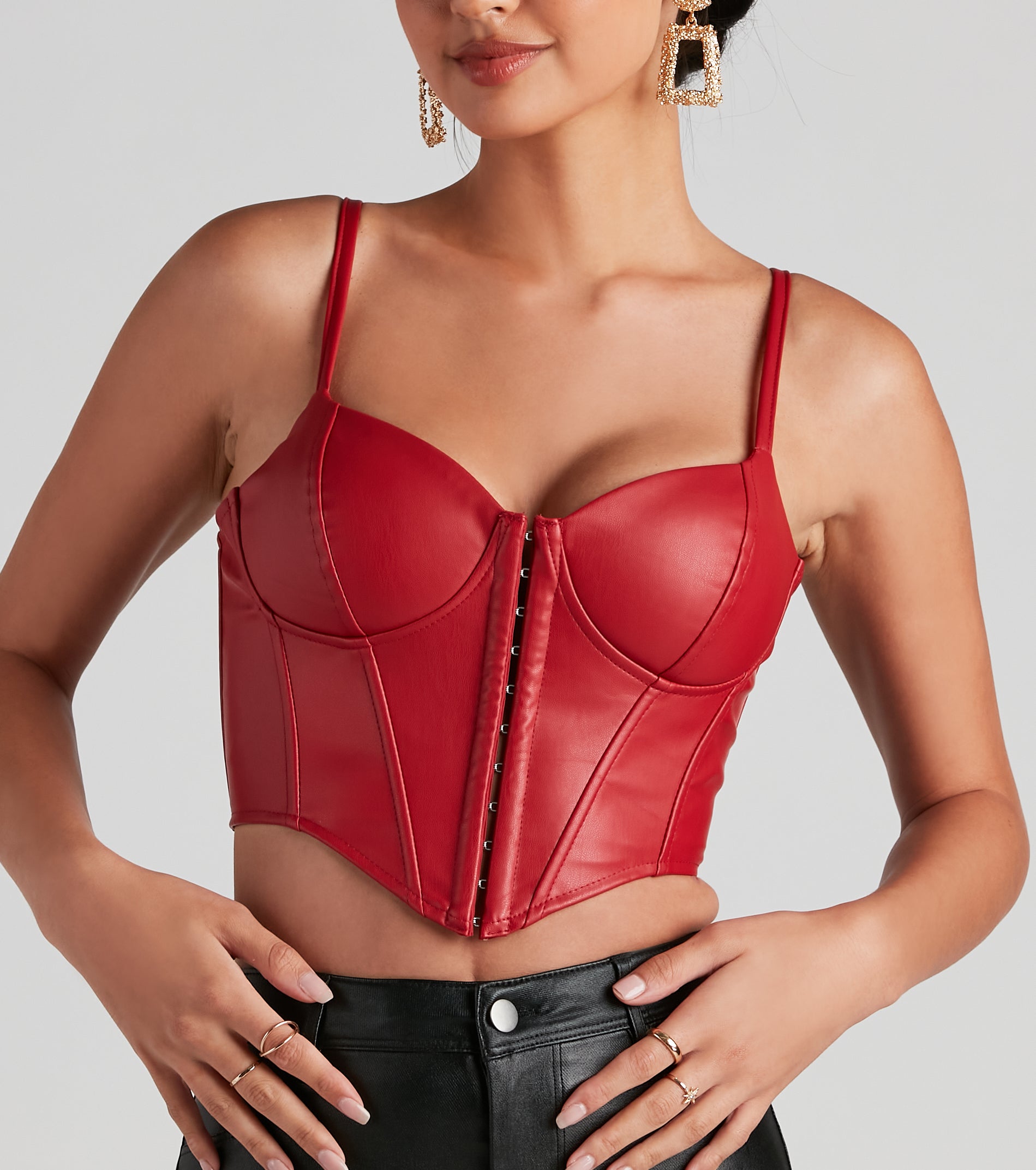 Bold Moment Faux Leather Corset Top