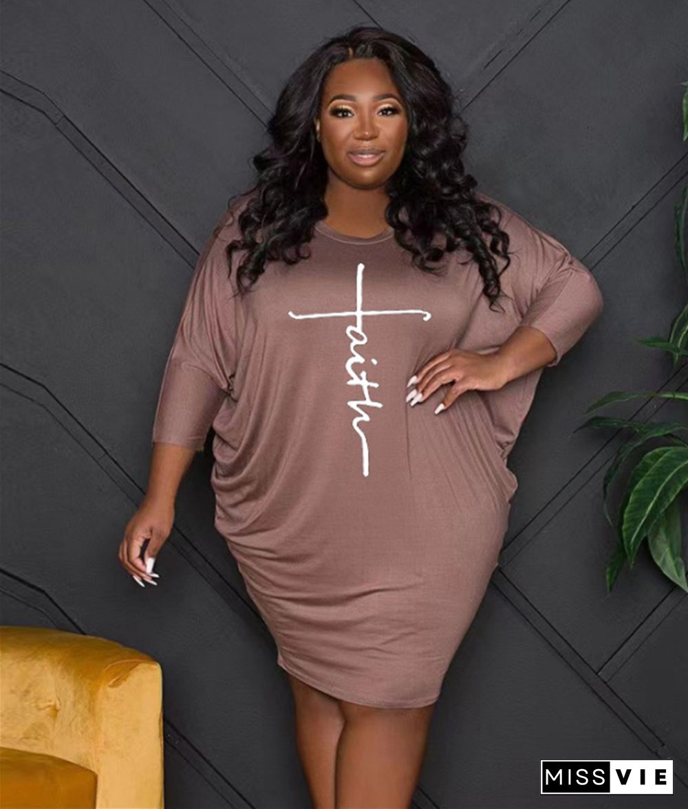 Long Sleeve Loose Casual Plus Size Dresses