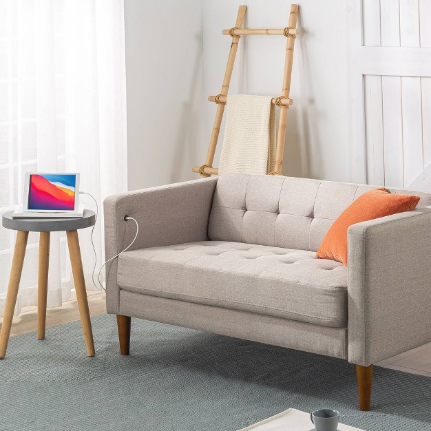 Pascal Loveseat Sofa With Usb Oatmeal Zinus