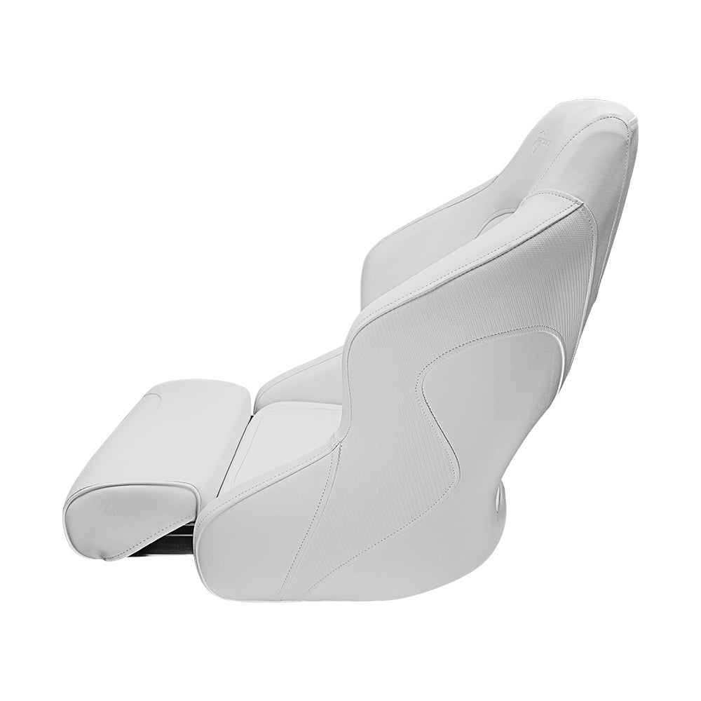 Seamander S1043 Series Premium Bucket Seat，Sport Flip Up Seat， Captain Seat， Colors White/White