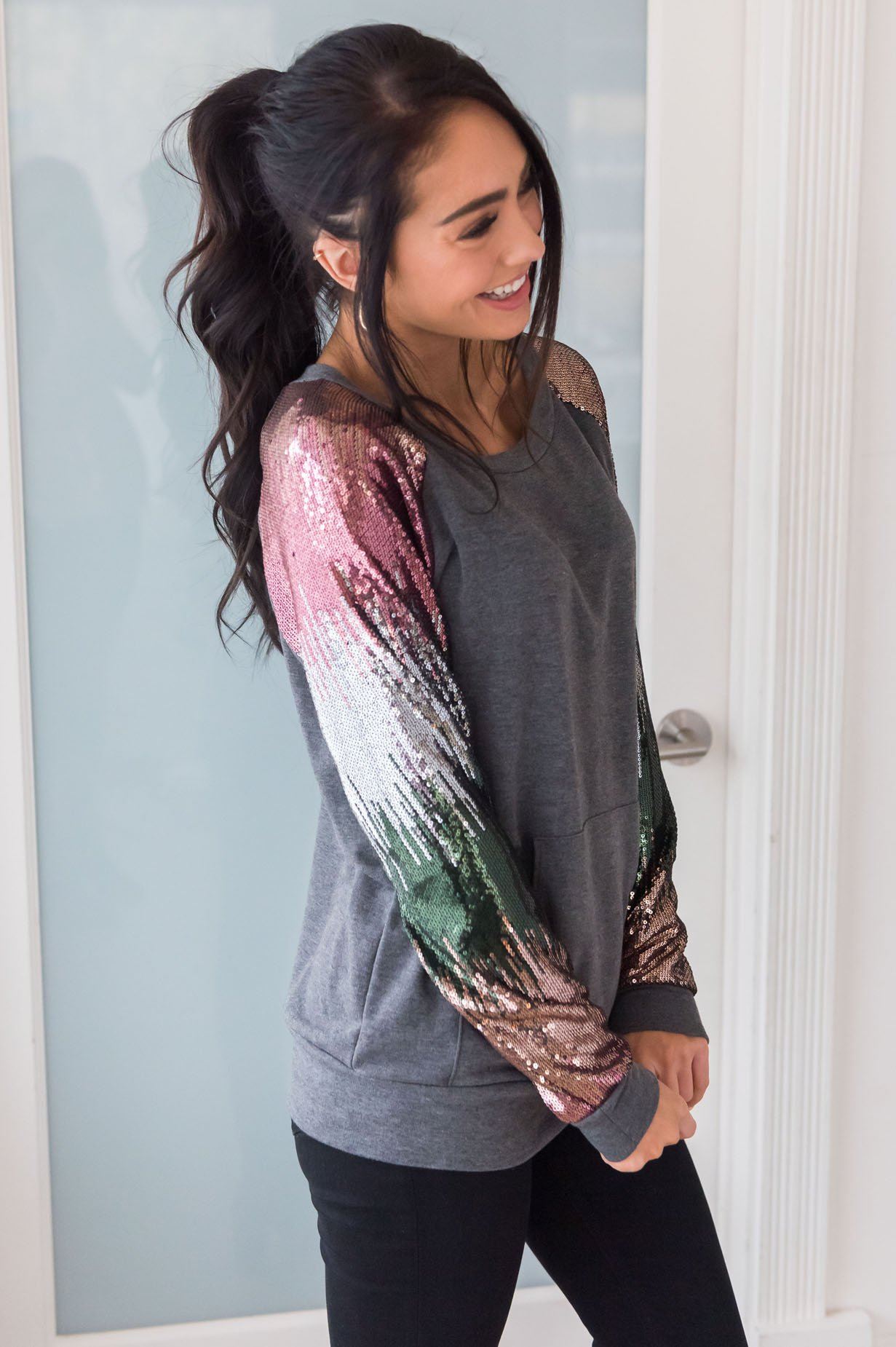 Layered In Happiness Modest Sweatshirt