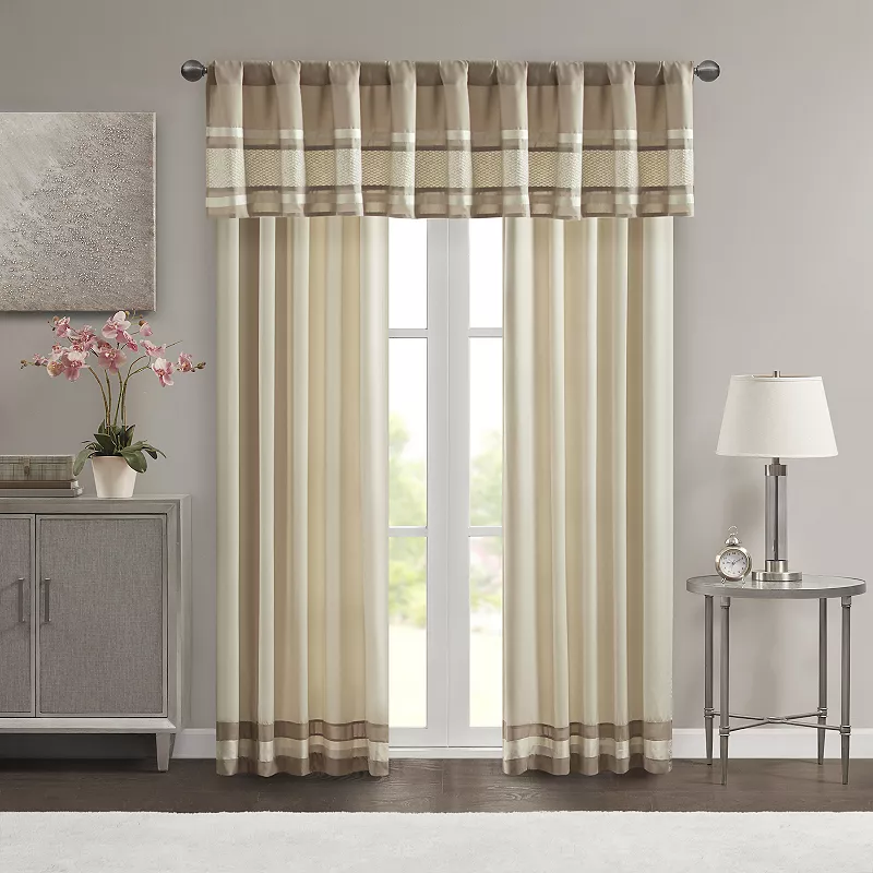 Madison Park 2-pack Klein Light Filtering Rod Pocket and Back Tab Window Curtains