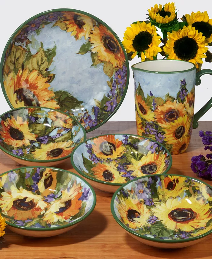 Certified International Sunflower Bouquet Serving Pasta Bowl 13