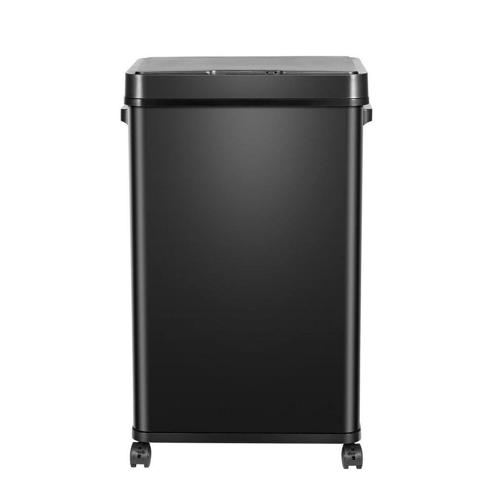 eModernDecor CozyBlock 18 Gal. Black Steel Automatic Trash Can Touchless Motion Sensor Bin Soft Close Lid 68 l Large Capacity HN-ZN02-18-BLK