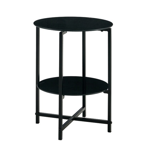 2- layer Tempered Glass End Table