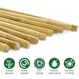 Ecostake 5 ft. x 58 in. Natural Bamboo Eco-Friendly Garden Plant Stakes for Climbing Support (150-Pack) BBC514N150