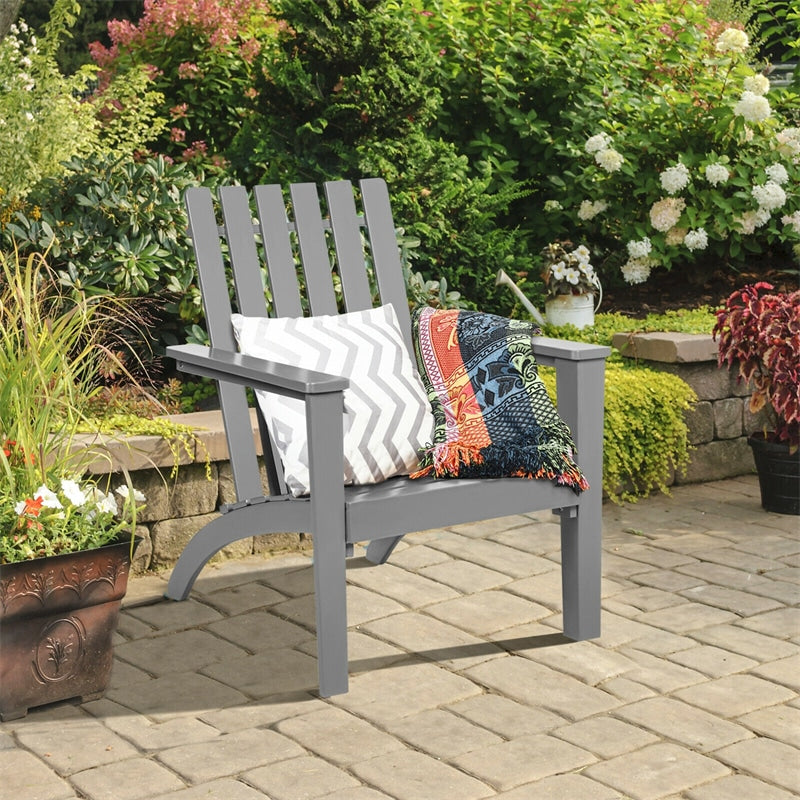 Adirondack Chair Acacia Wood Outdoor Patio Chair, Weather Resistant Campfire Chair for Lawn Seating