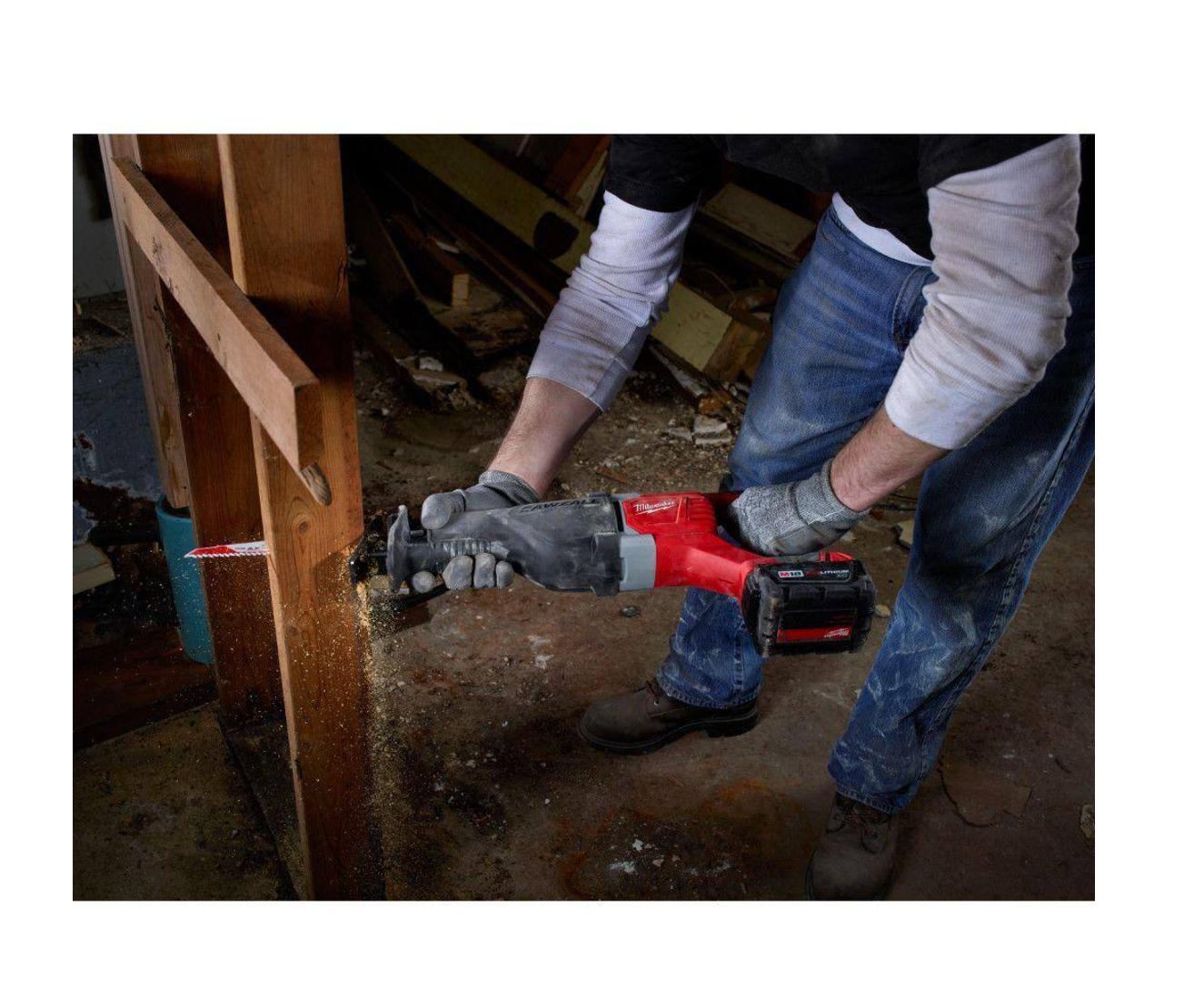 Milwaukee 2621-20-48-11-1837 M18 18V Lithium-Ion Cordless SAWZALL Reciprocating Saw with Two 3.0Ah Batteries