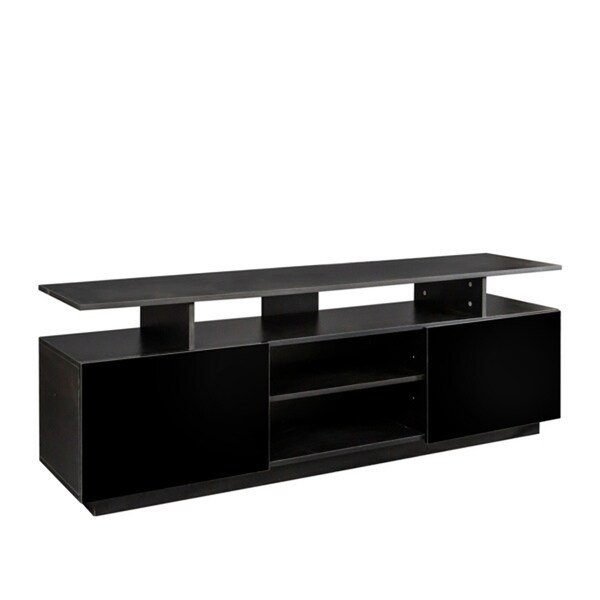 Black Modern LED TV StandTV Media Center for Living Room