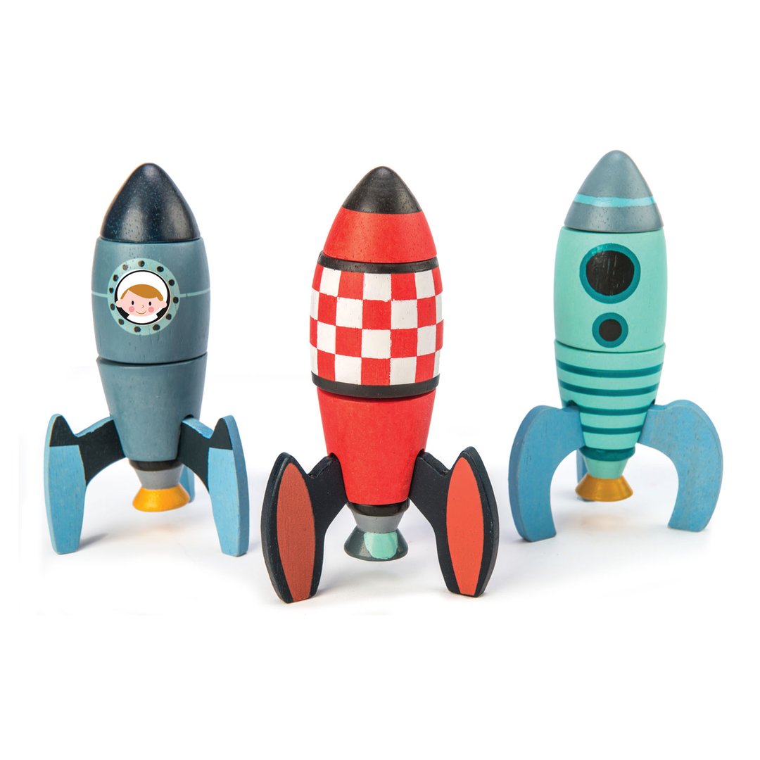 Rocket Construction Wooden Toy by Tender Leaf Toys