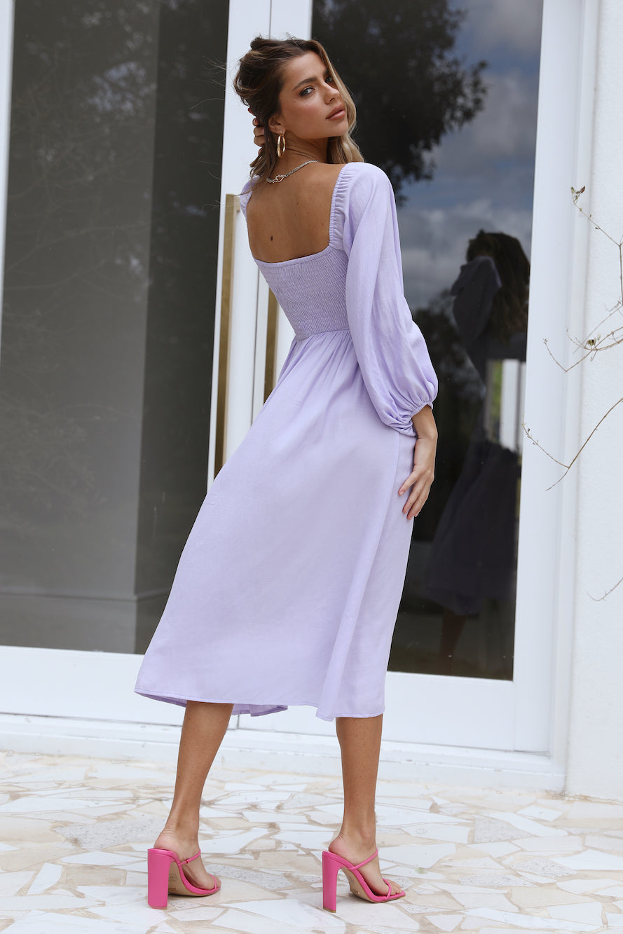 Gal Is Fun Midi Dress Lilac