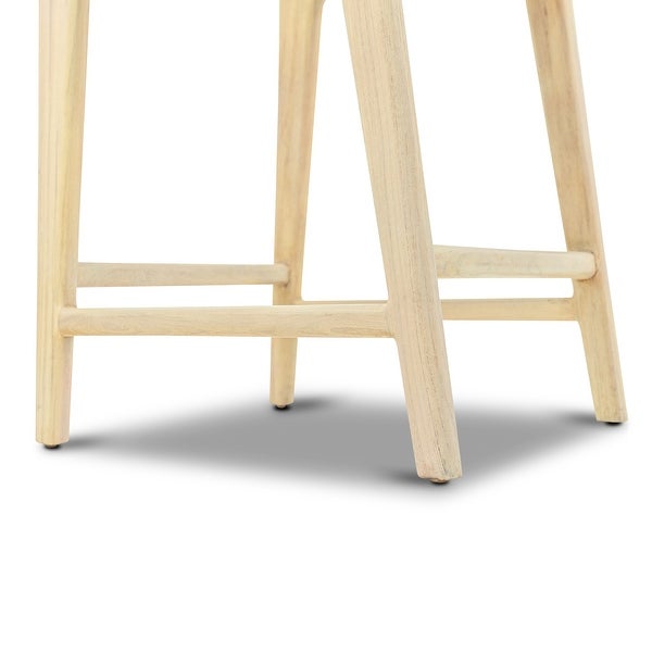 Poly and Bark Forli Teak Indoor Counter Height Stool in Natural - Solid Wood Frame