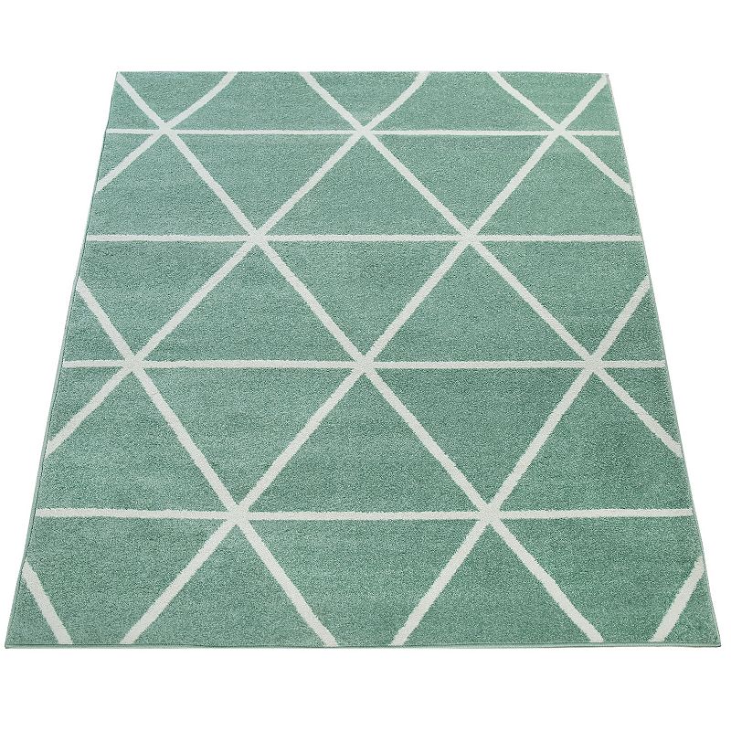 Modern Area Rug for Living Room Geometric Pattern in Pastel Colors