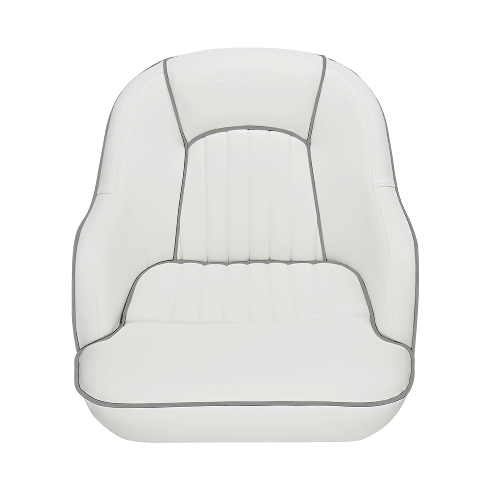 Seamander S1040 series Premier Pontoon Furniture Bucket Seat， Captain Seat， Colors White/Gray