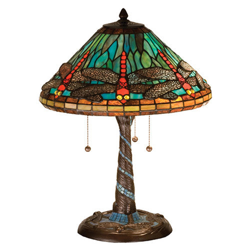 Meyda Tiffany 27812 Stained Glass / Tiffany Table Lamp From The Mosaic Dragonfly