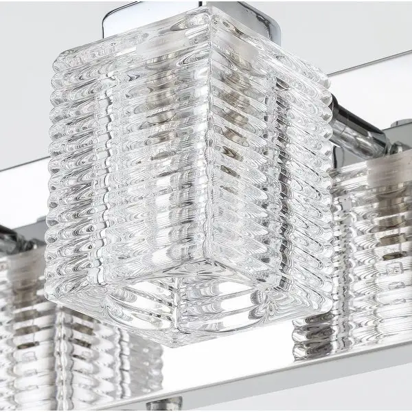 Mordern Glass Shade Vanity Wall Sconce Chrome Finished