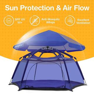 Alvantor 84 in. x 84 in. x 44 in. Navy Instant Pop Up Portable Play Yard Canopy Tent Kids Playpen Lightweight No Waterproof 8051