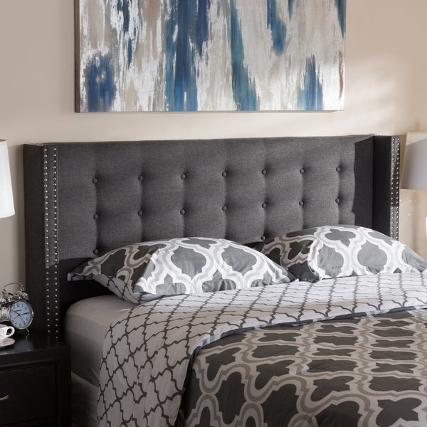 Contemporary Fabric Winged Headboard by Baxton Studio - - 18213137