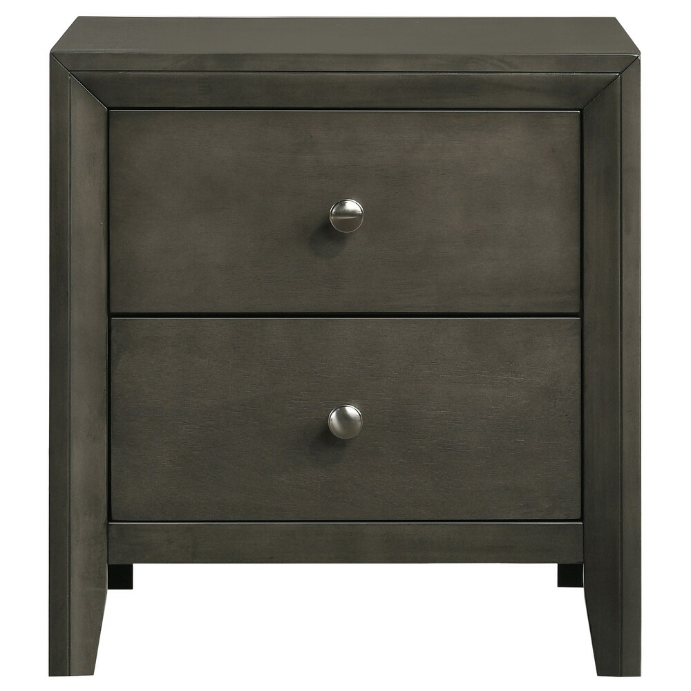 Coaster Furniture Serenity Rectangular 2 drawer Nightstand Rich Merlot And Mod Grey