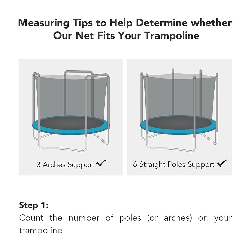 Yescom Trampoline Net Enclosure Safety for 12ft 14ft 15ft Frame