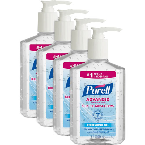 Gojo Purell Hand Sanitizer | Pump Bottle， 8 oz.， 4