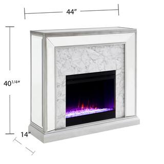 Southern Enterprises Legamma Color-Changing 44 in. Electric Fireplace in Antique Silver HD013640