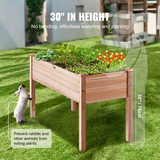 VEVOR 4 ft. x 2 ft. x 2.5 ft. Raised Garden Bed Wooden Planter Box with Legs Elevated Outdoor Planting Boxes GJS1205876CM1TDFMV0