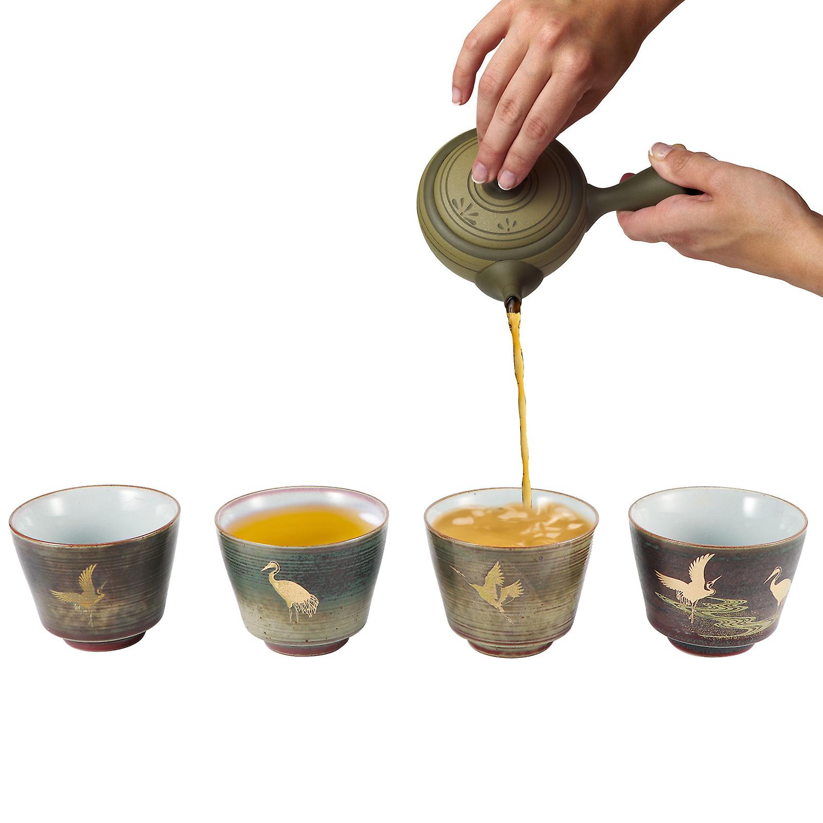 4pcs Retro Kiln Baked Tea Cup Set Japanese Style Ceramic Kung Fu Teaware Drinkware#2