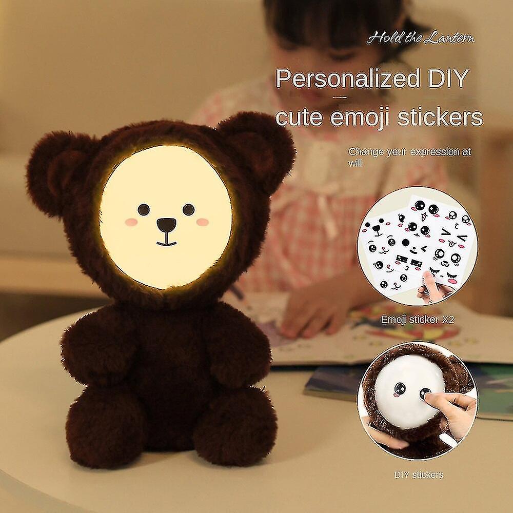 Adjustable Color Changing Led Night Light Animal Brown Bear Desktop Doll Ambience Light