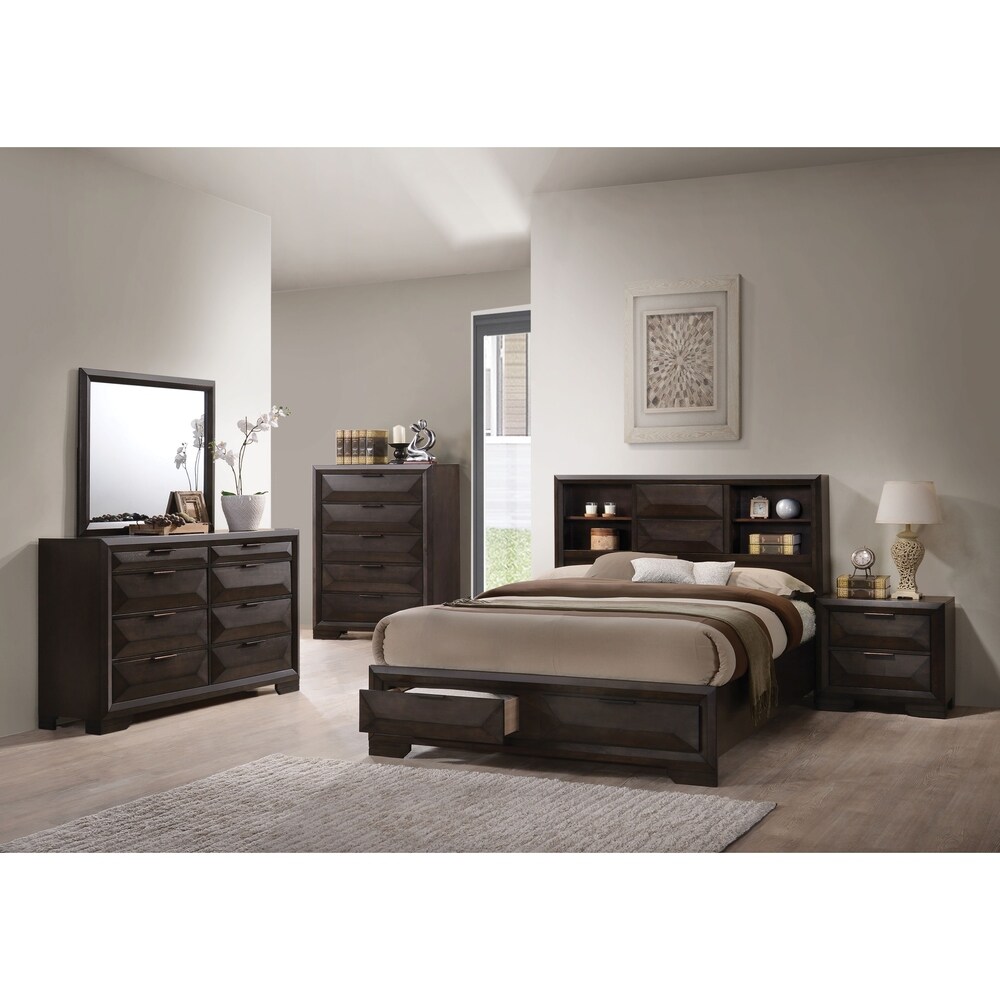 ACME Merveille Eastern King Bed w/Storage  Espresso (1Set/3Ctn)