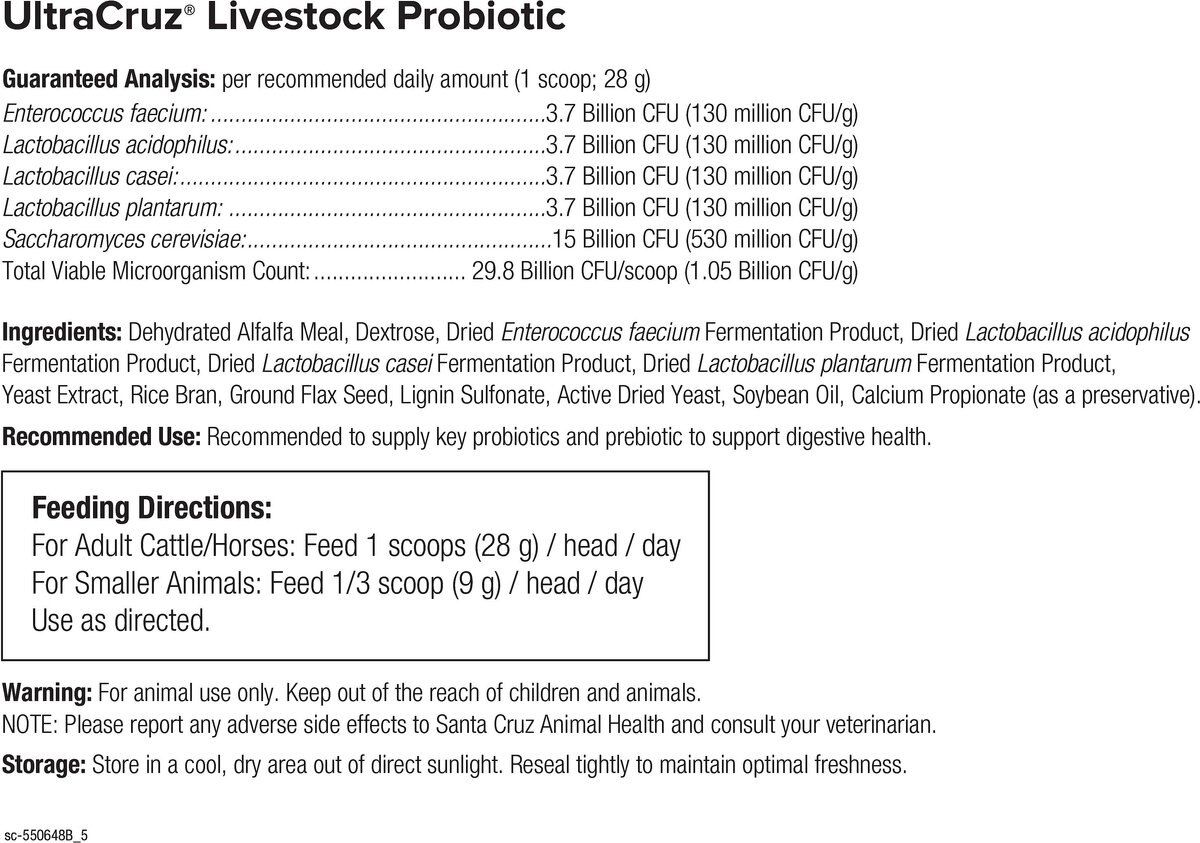 UltraCruz Probiotic Pellet Livestock Supplement