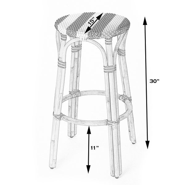 Tobias Rattan Round Bar Stool