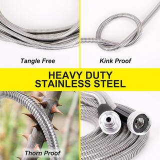 34 Fitting Size in. Dia x 75 ft. Stainless Steel Lightweight Garden Hose 180 Bar Metal Water Hose with 2 Nozzles B08PZ7NWQ2