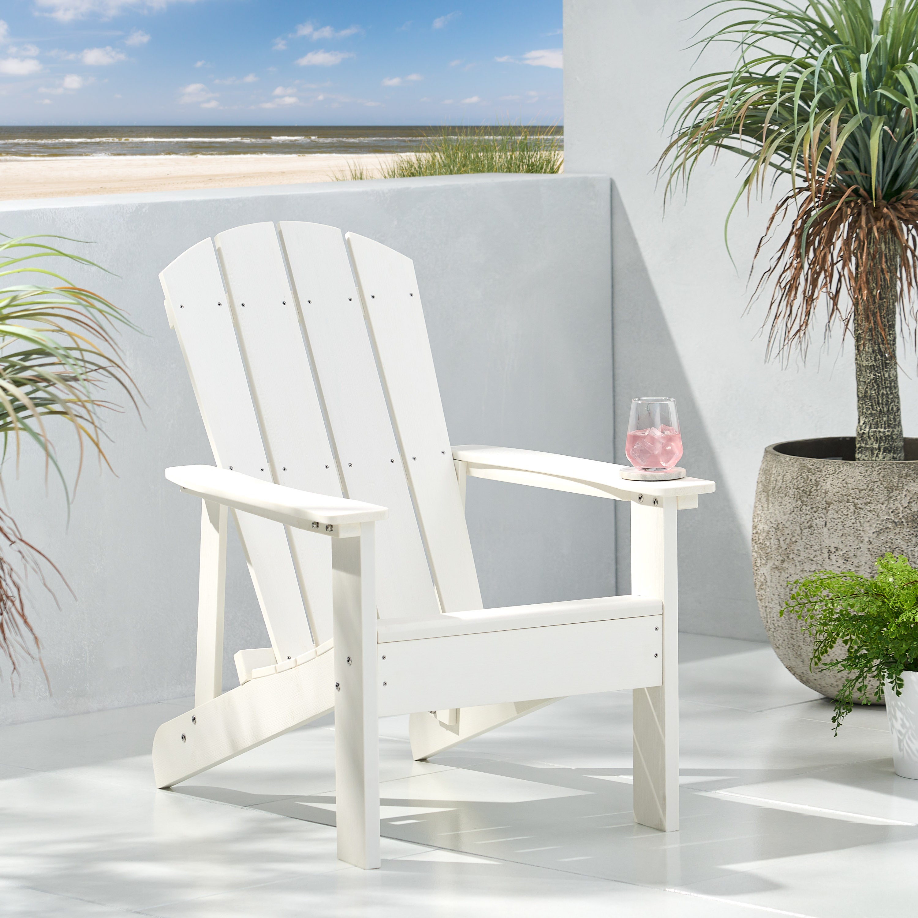 Anastasija Outdoor Faux Wood Adirondack Chair