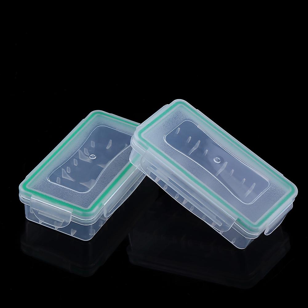 2 Pcs Hard Wear Resistant Plastic Case Waterproof 18650 Battery Holder Storage Box