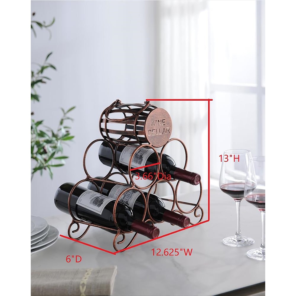 Countertop Wine Rack  Brushed Copper Metal