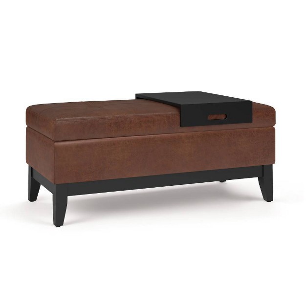 Jackson Storage Ottoman Bench With Tray Wyndenhall