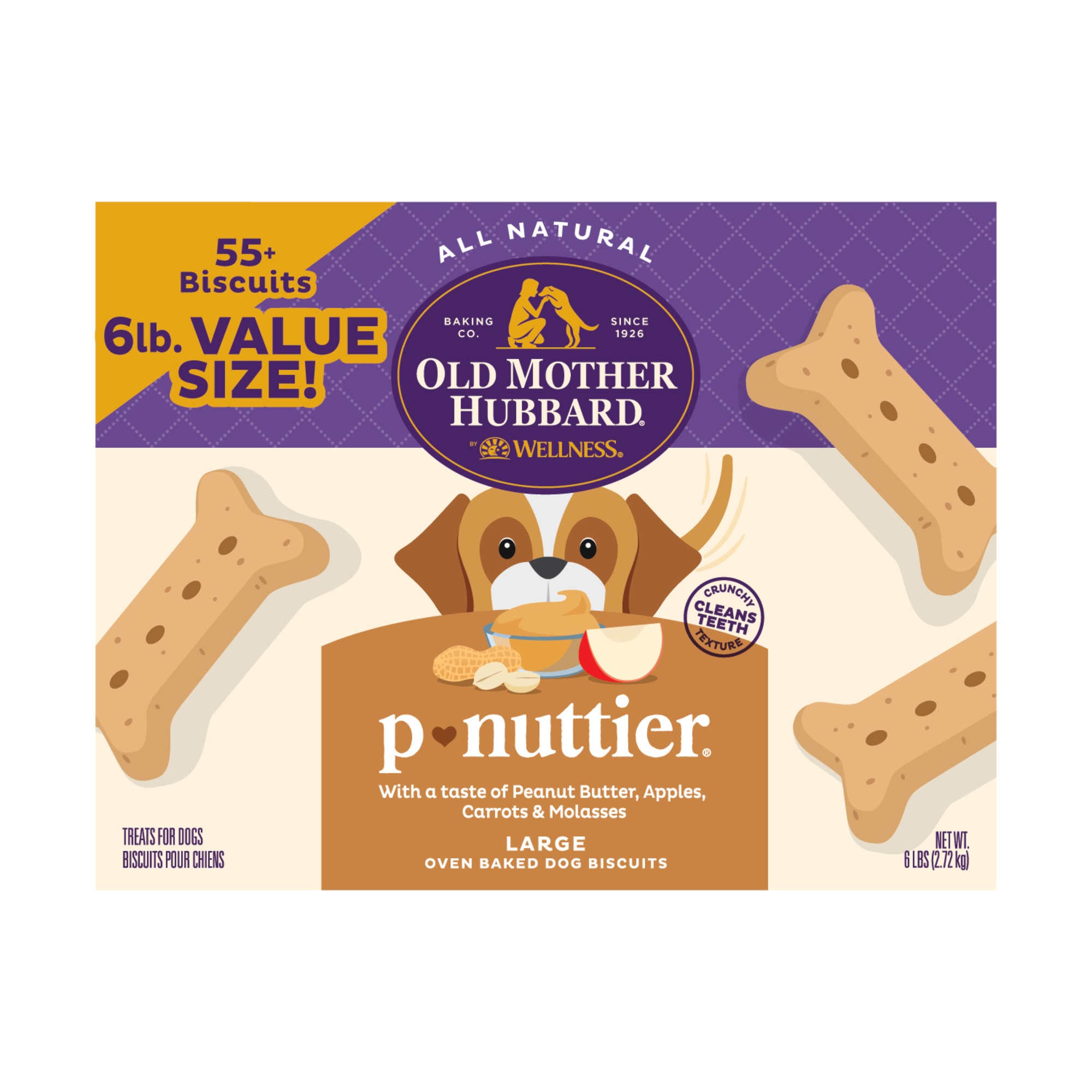 OLD MOTHER HUBBARD Classic P-Nuttier Oven-Baked Dog Biscuits， 6 lbs.