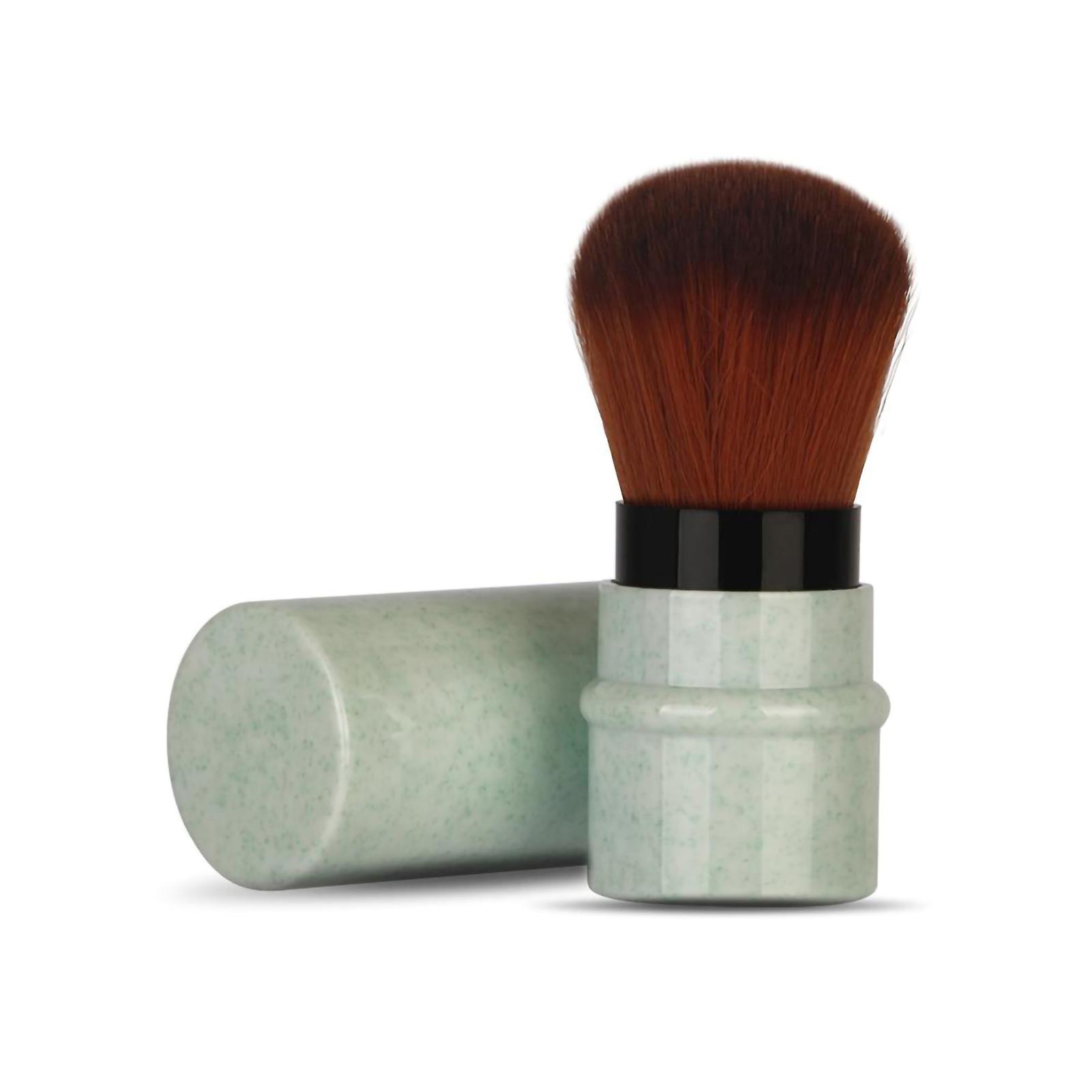 Short Marbling Makeup Foundation Brush Stretchable Handle Blusher Powder Brush Green