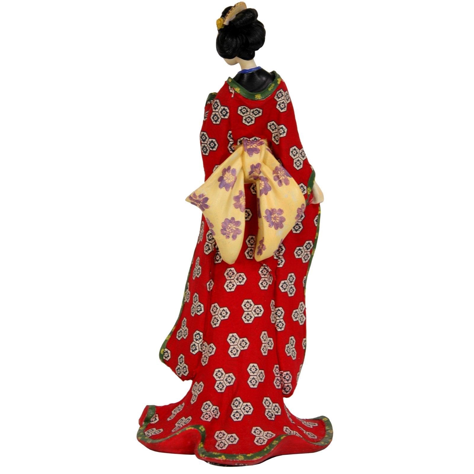 Oriental Furniture 18" Geisha Figurine with Red Kimono, Statue, Asian, Culture, Decorative piece,