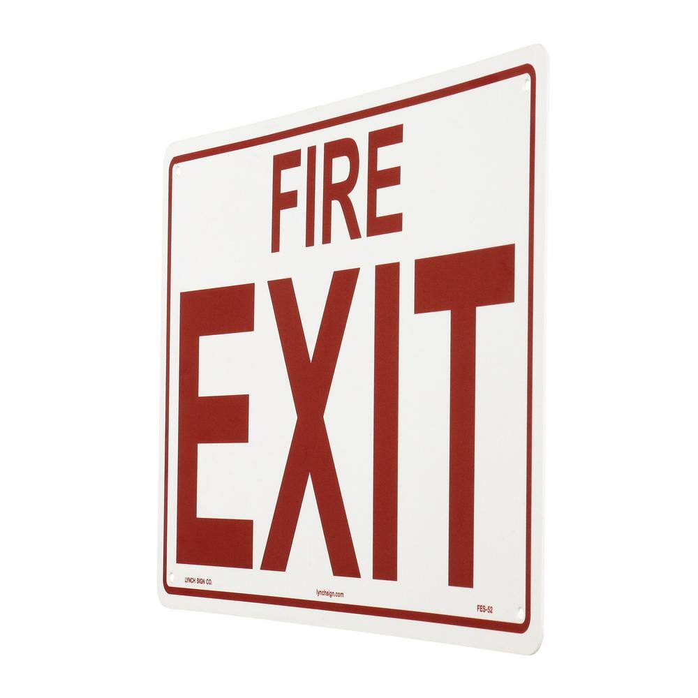 Lynch Sign 14 in. x 10 in. Fire Exit Sign Printed on More Durable Thicker Longer Lasting Styrene Plastic FES- 52