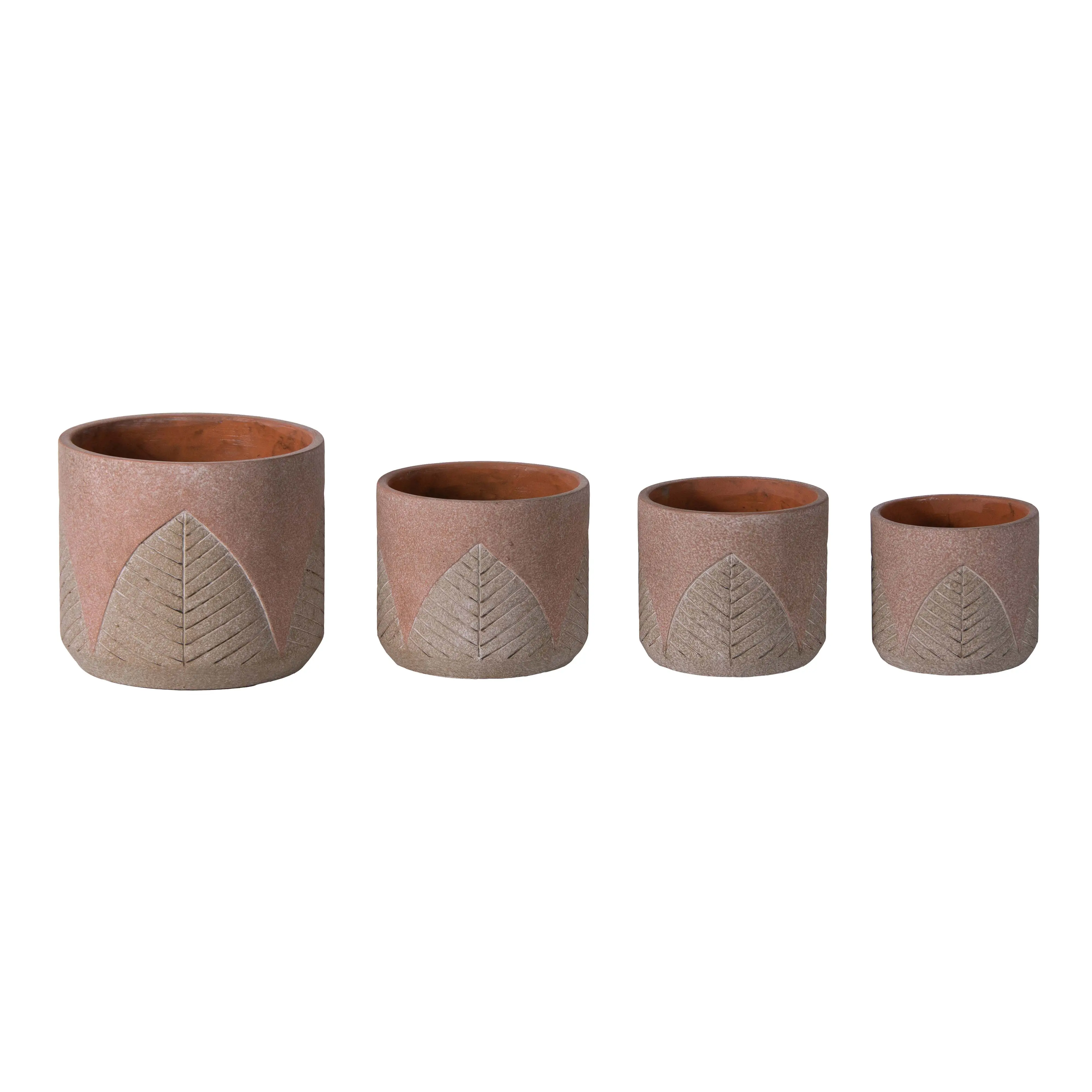 Best Sale Classy Home Decoration Oval Cement Flower Pot leaf pattern For Planter