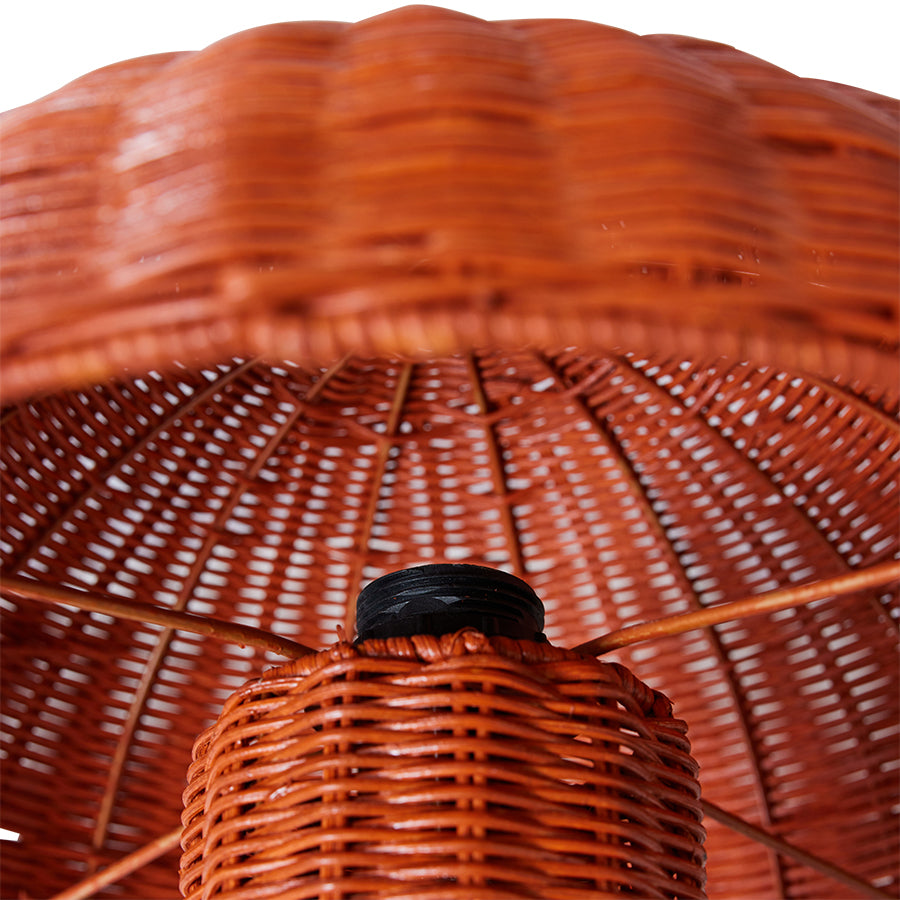 Rattan mushroom table lamp Coral