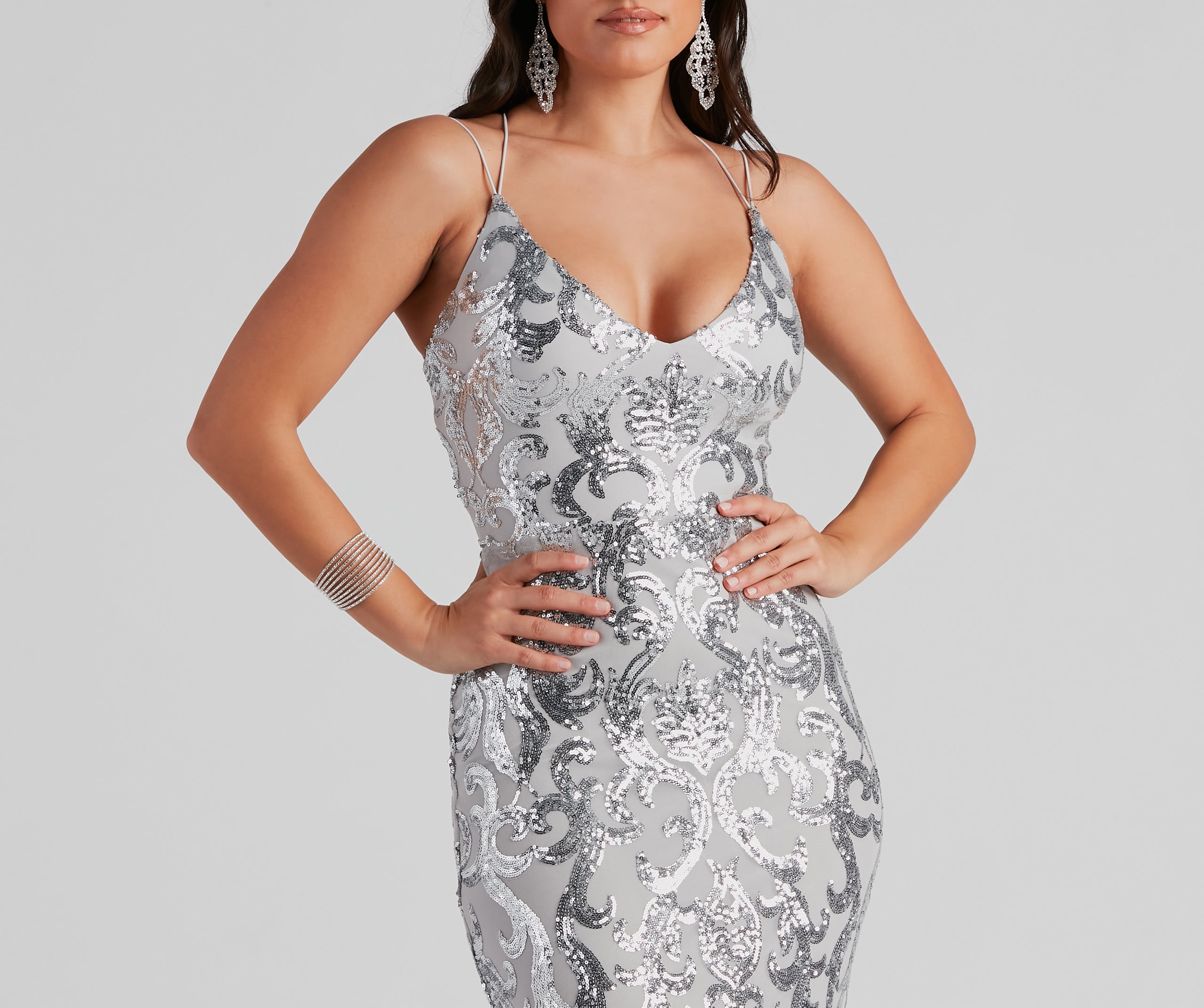 Lila Formal Open-Back Sequin Mermaid Dress