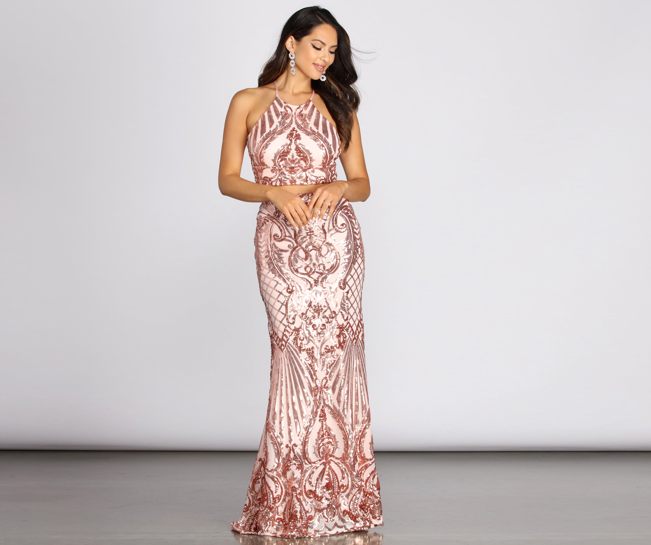 Alissa Formal Two Piece Sequin Dress