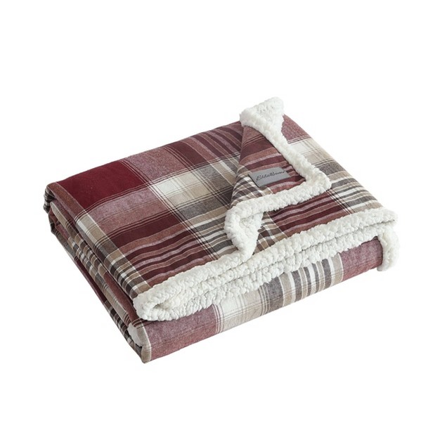 Twin Lakes Reversible Throw Blanket Red Eddie Bauer