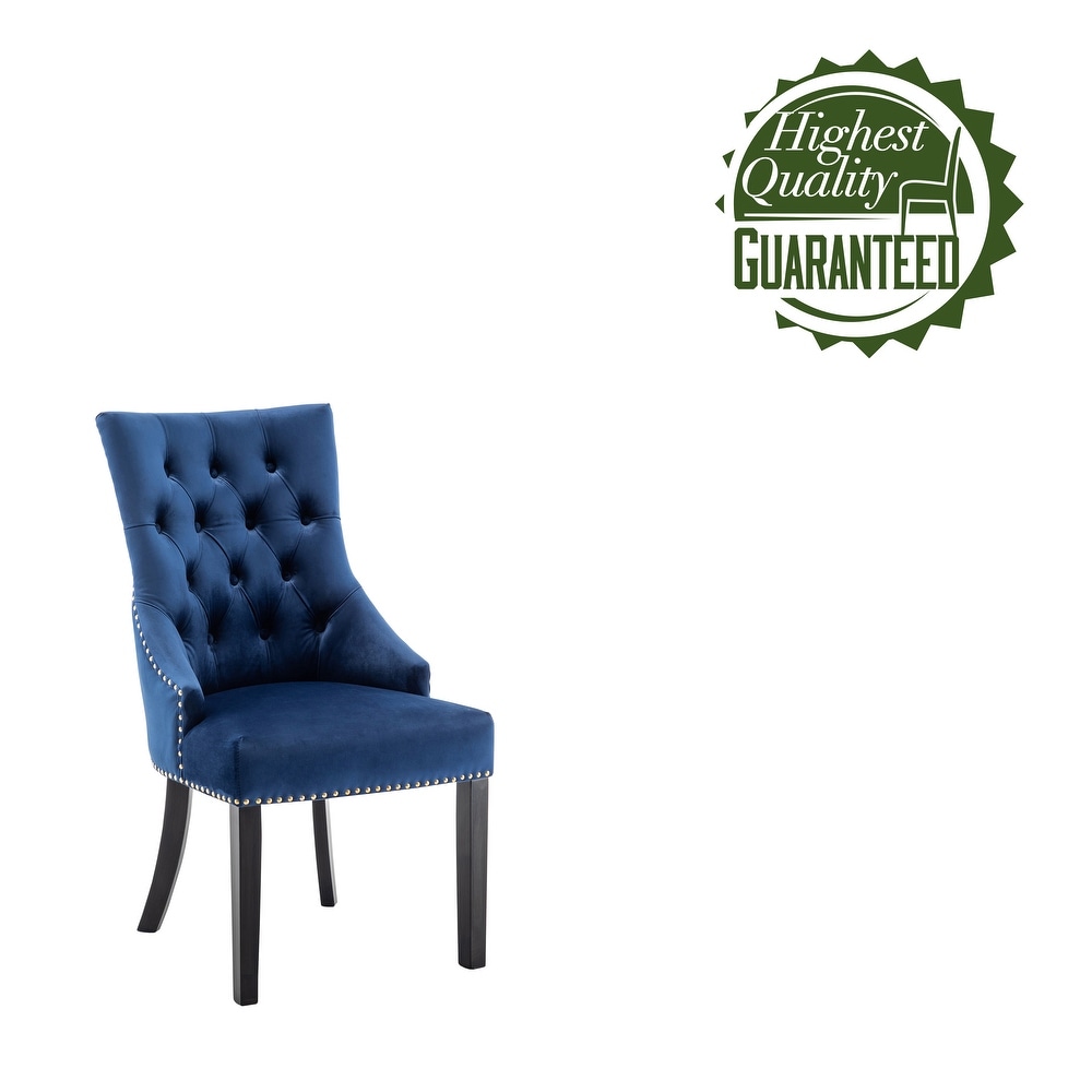 Porthos Home Dev Tufted Velvet Dining Chairs with Rubberwood Legs  Set of 2