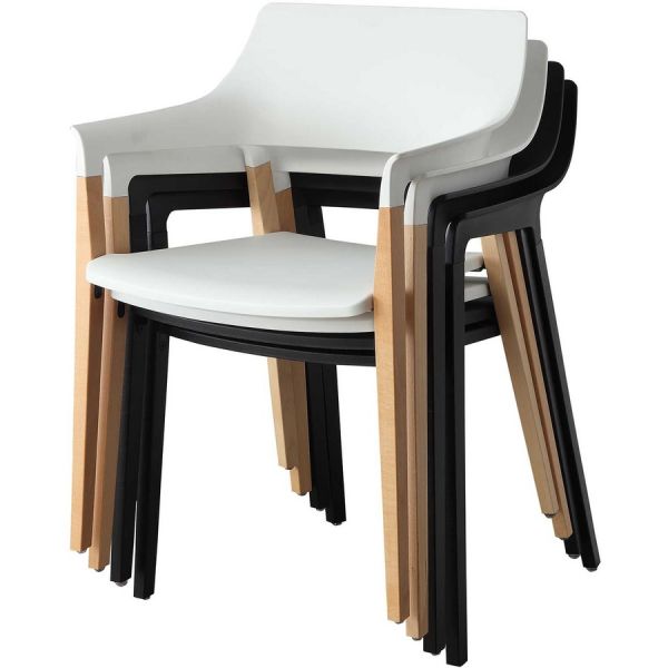 Lorell Wood Legs Stack Chairs