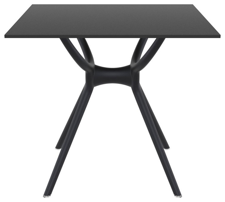 Compamia Siesta Air 31 quotSquare Dining Table in Black   Midcentury   Outdoor Dining Tables   by Homesquare  Houzz