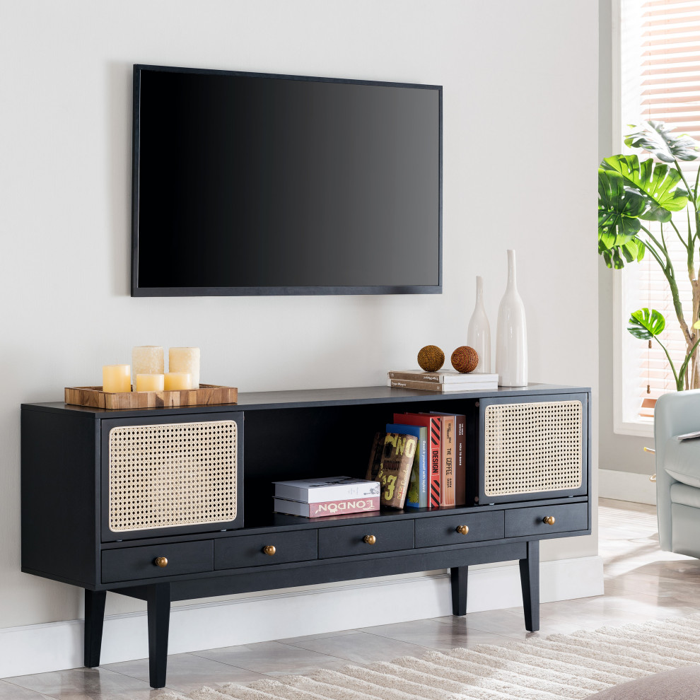 Simms Media Console   Tropical   Entertainment Centers And Tv Stands   by HedgeApple  Houzz